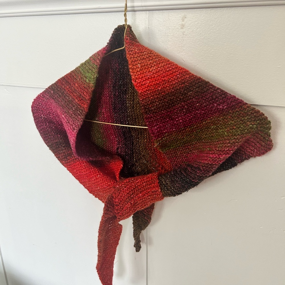 Hand knit scarf shawl